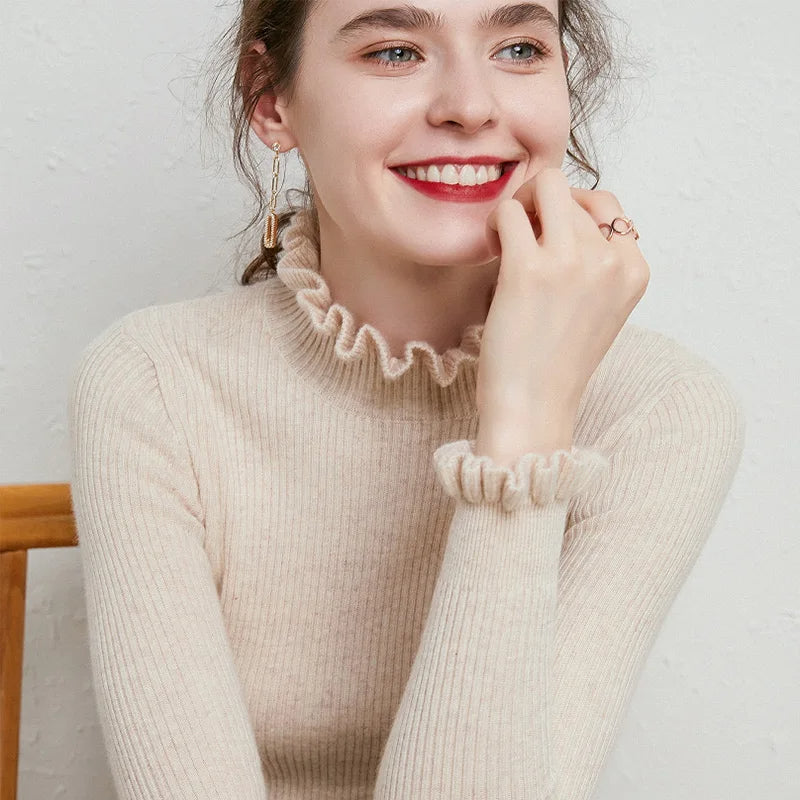 Laura – Maglione dolcevita donna in 100 % cashmere, elegante e morbido