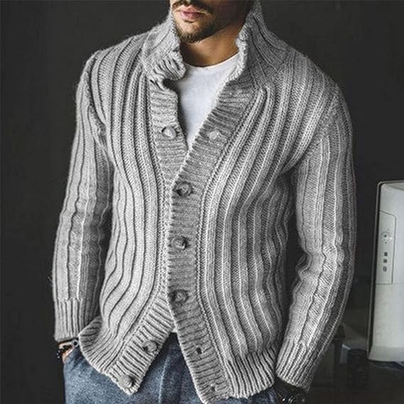 Gerippte Strickjacke mit Schalkragen - Malcolm
