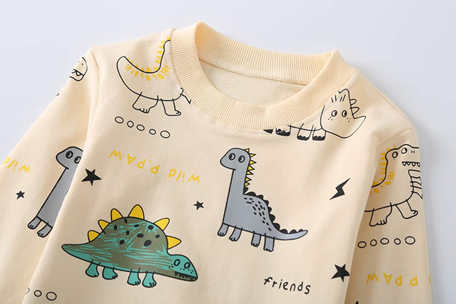 Set per bambini: completo abbigliamento ragazzo con stampa dinosauro