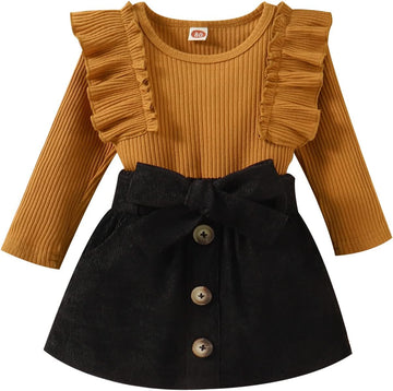 Set Invernale per Bambino - Maglione a Collo Alto e Gonna Lavorati a Maglia