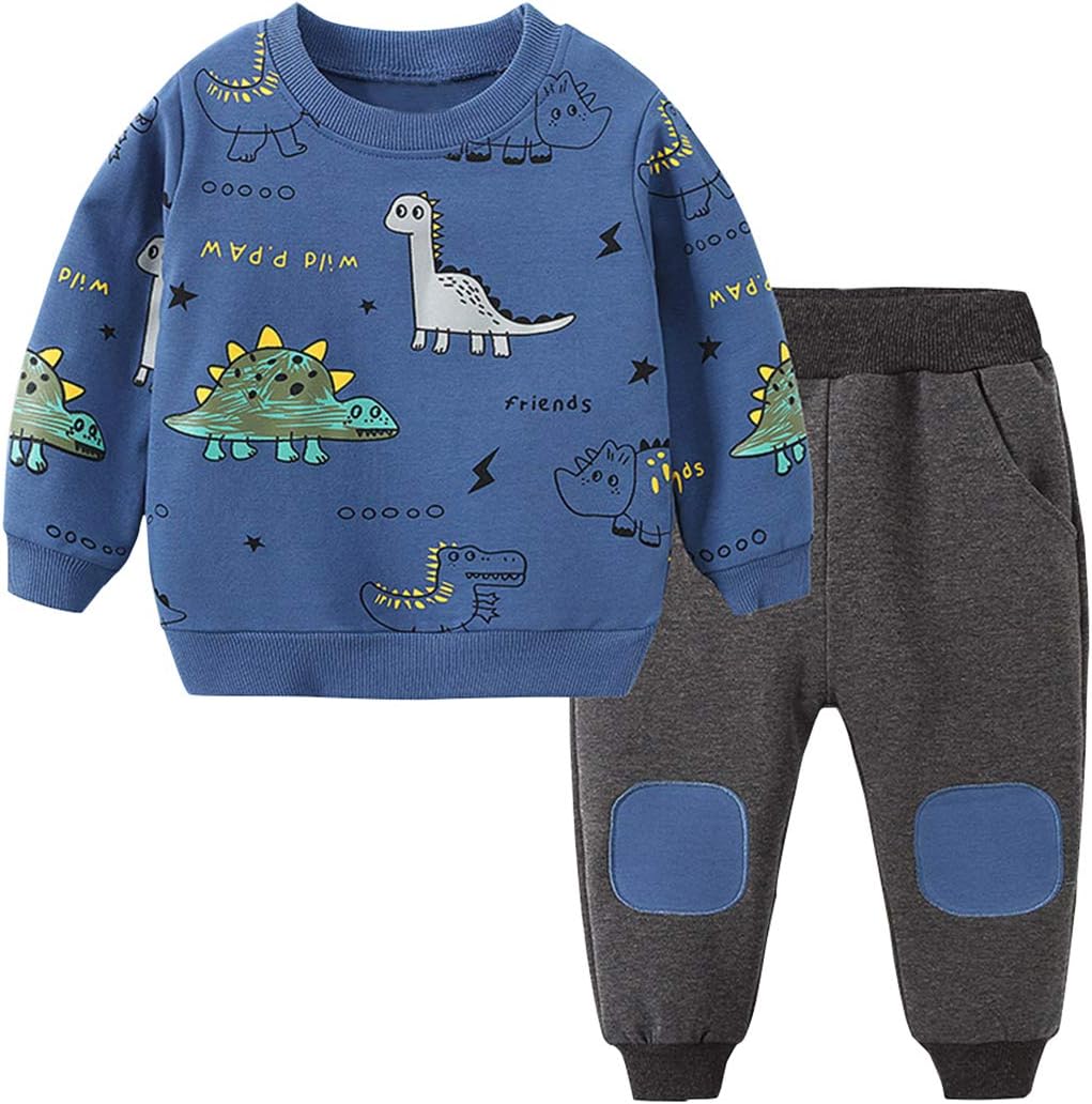 Set per bambini: completo abbigliamento ragazzo con stampa dinosauro