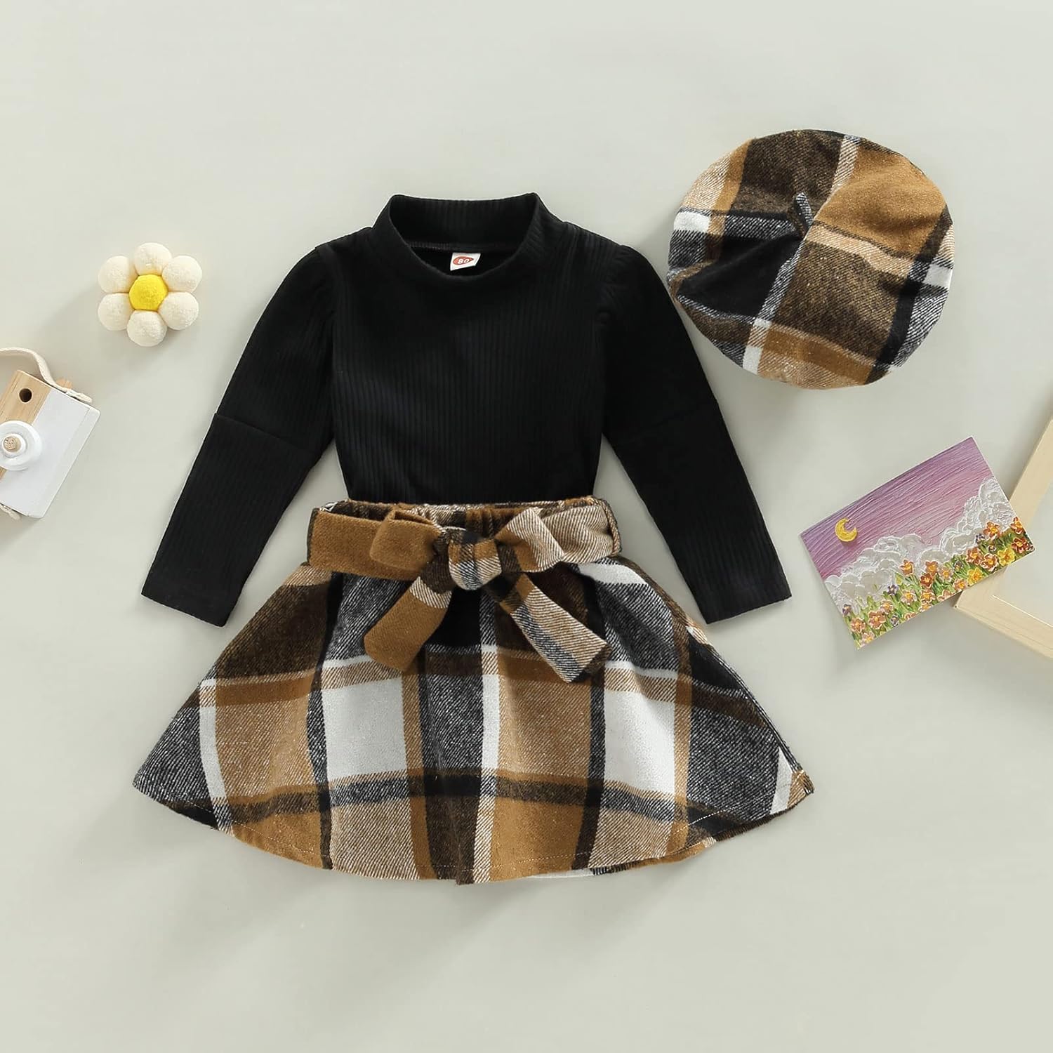 Set Invernale per Bambino - Maglione a Collo Alto e Gonna Lavorati a Maglia