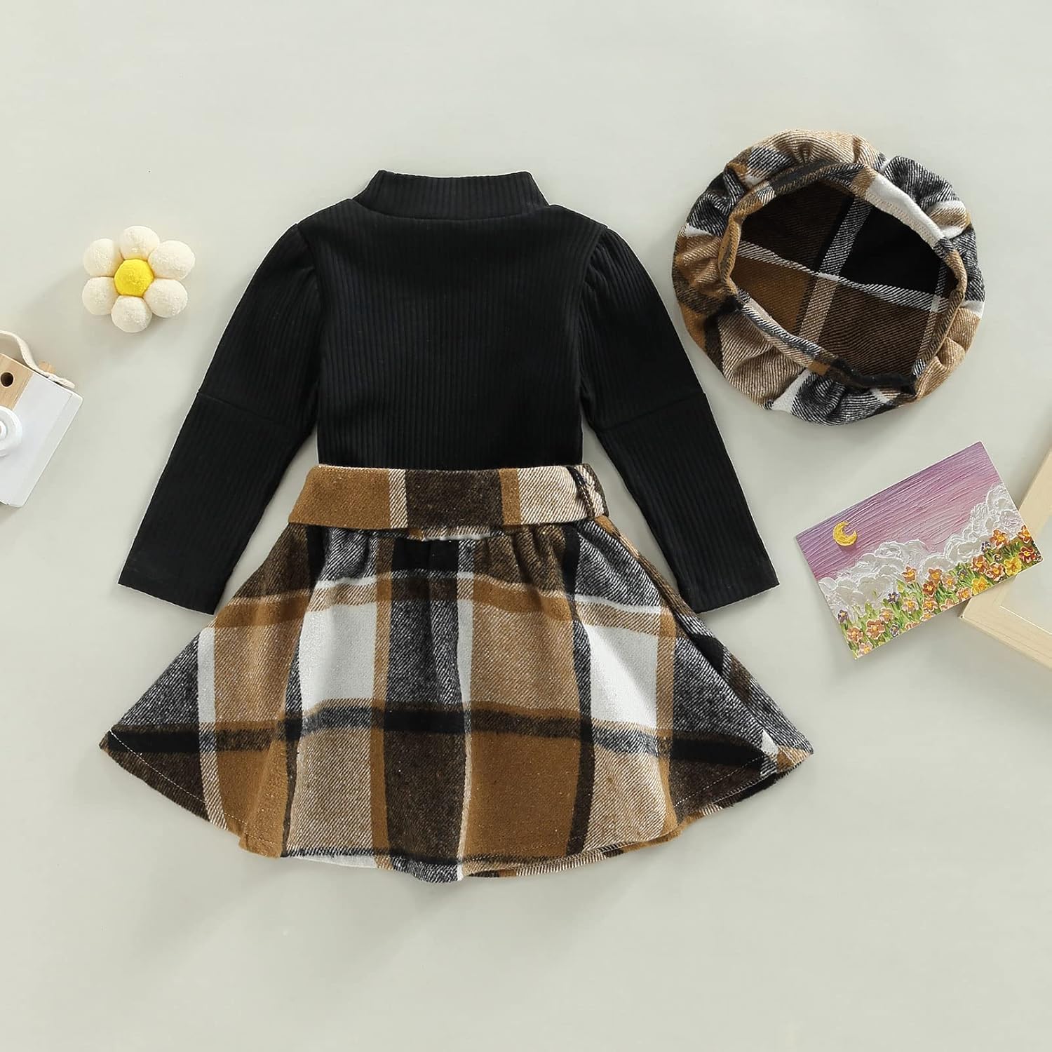 Set Invernale per Bambino - Maglione a Collo Alto e Gonna Lavorati a Maglia