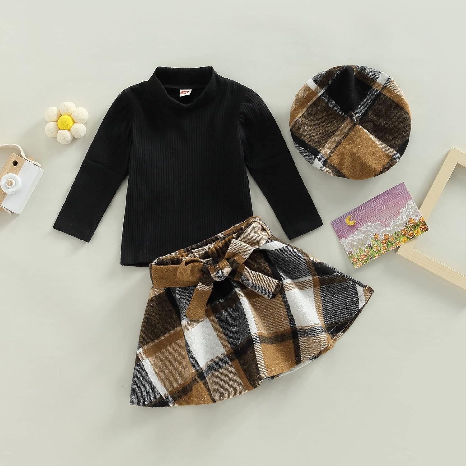 Set Invernale per Bambino - Maglione a Collo Alto e Gonna Lavorati a Maglia