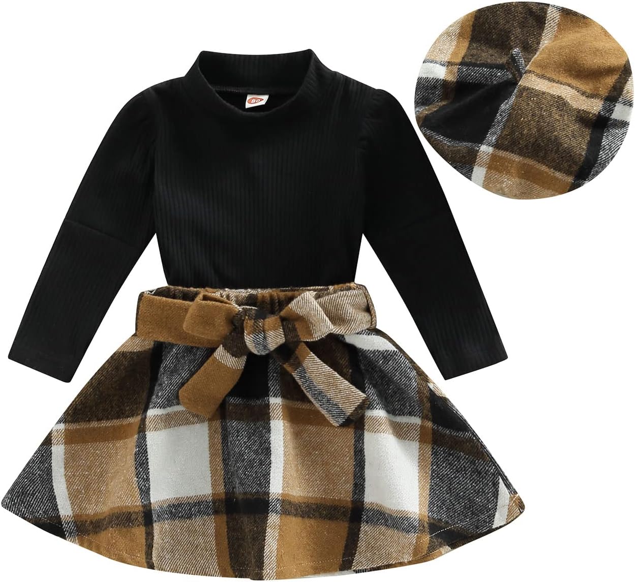 Set Invernale per Bambino - Maglione a Collo Alto e Gonna Lavorati a Maglia