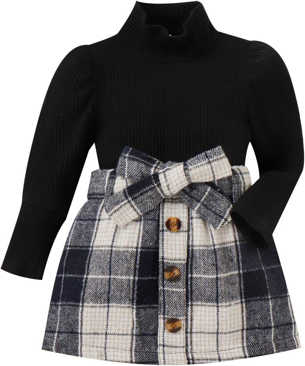 Set Invernale per Bambino - Maglione a Collo Alto e Gonna Lavorati a Maglia