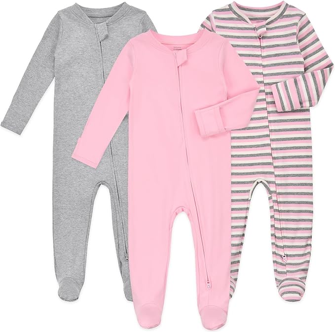 Pigiama per neonati con piedi e muffole - 3 pezzi