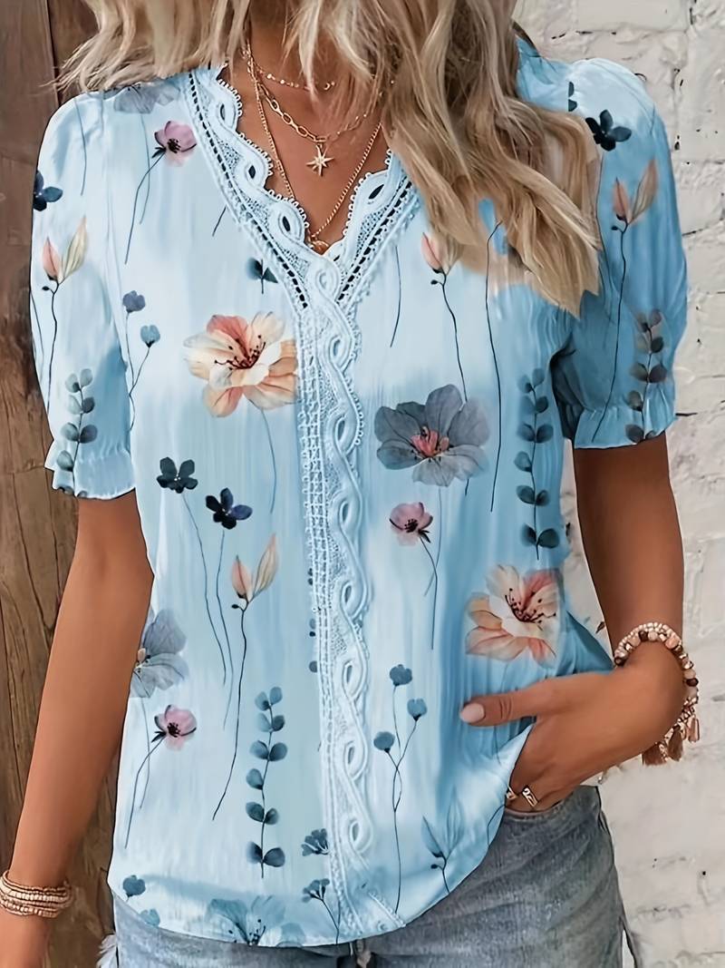 Aase - Damen-Pullover mit V-Ausschnitt und Spitze