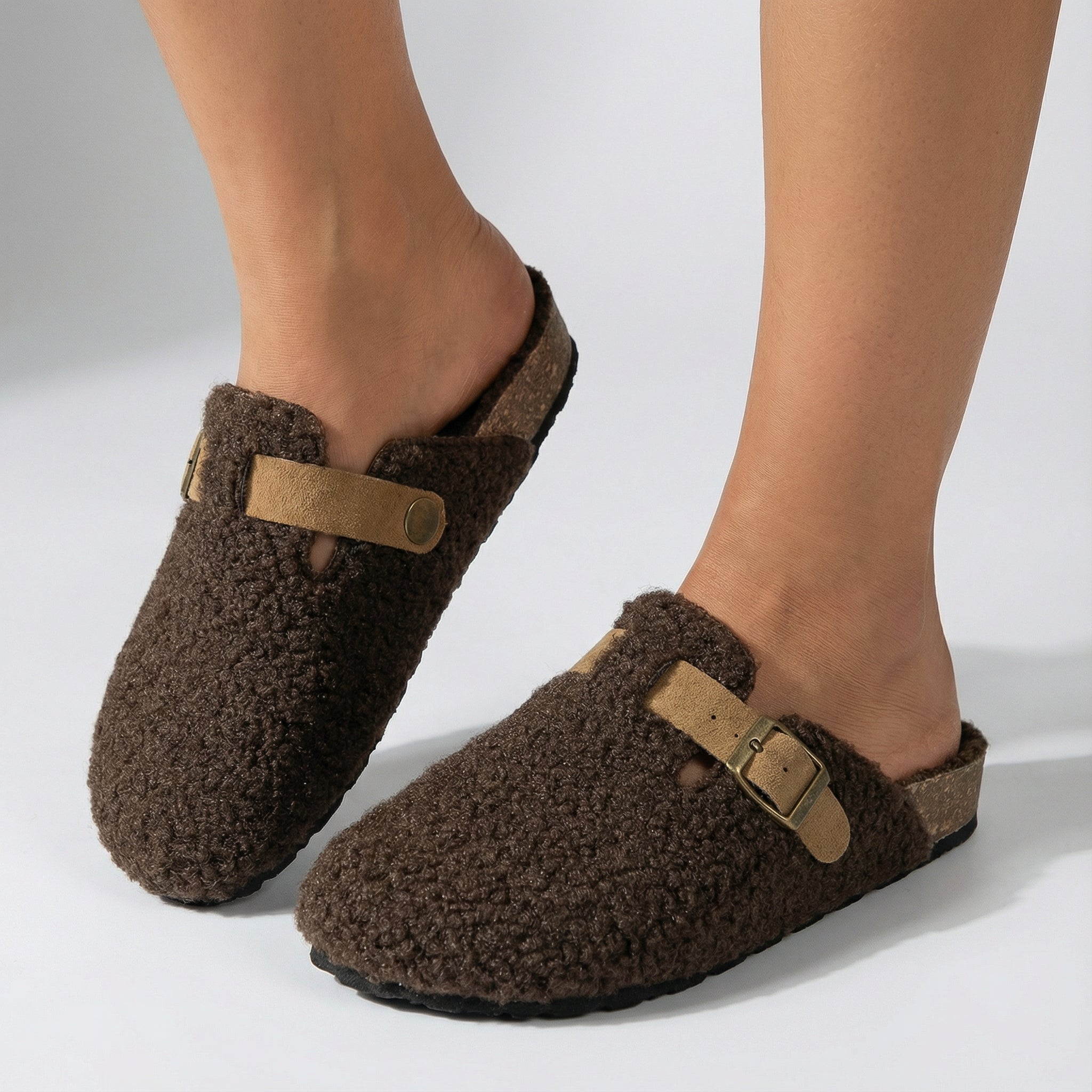 Pantofole da donna – Morbido materiale in lana d'agnello, suola antiscivolo e vestibilità comoda