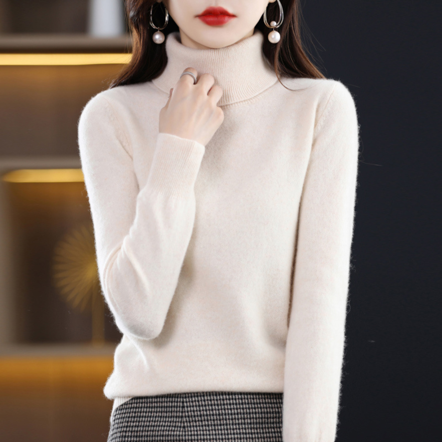 Elena Kaschmir rullekravepullover – luksuriøs, varm & stilfuld