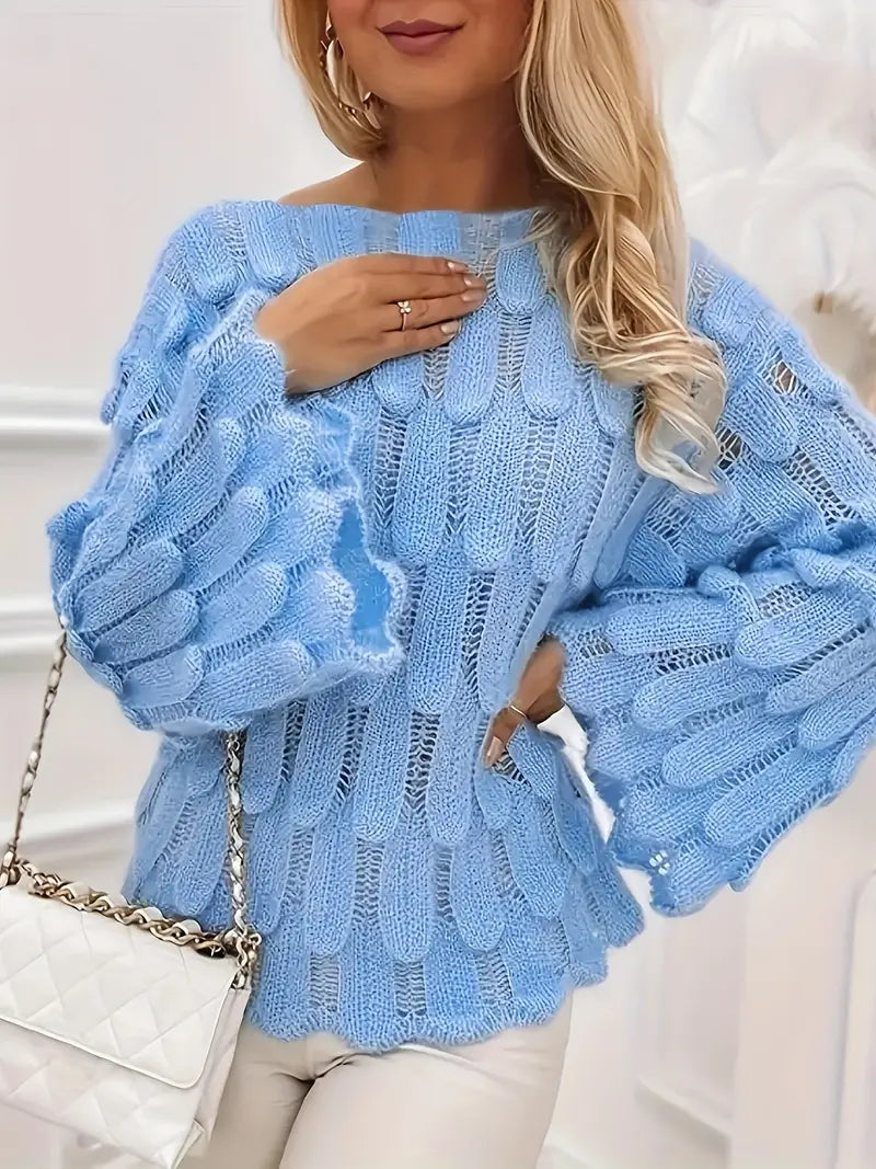 Pull en maille à découpe Dev Solid Hue - Mode féminine élégante