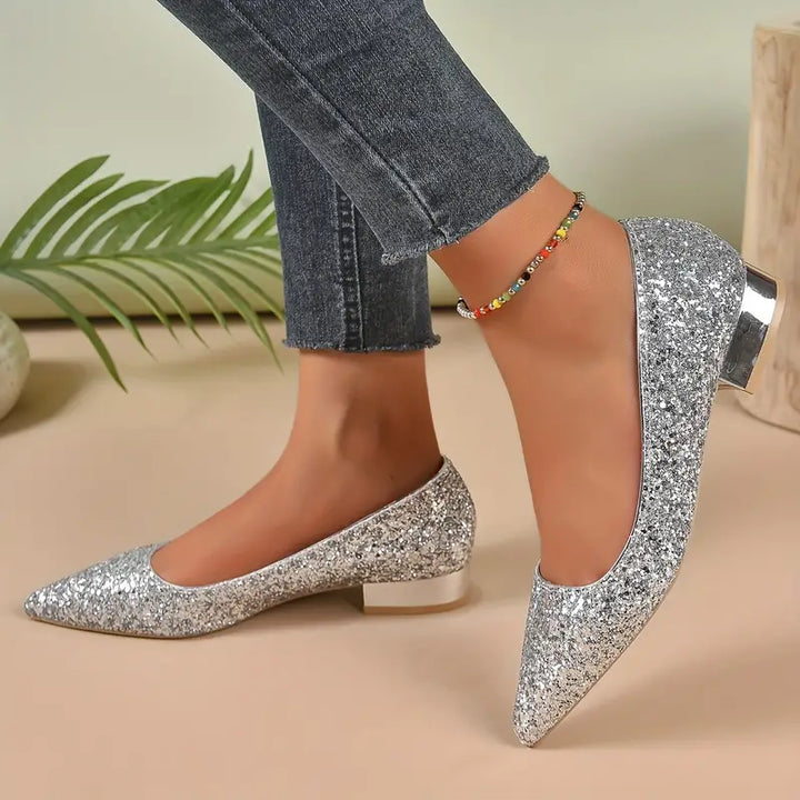 Quenna Shoes | Glitzernde Glitzer Halbschuhe für festliche Looks