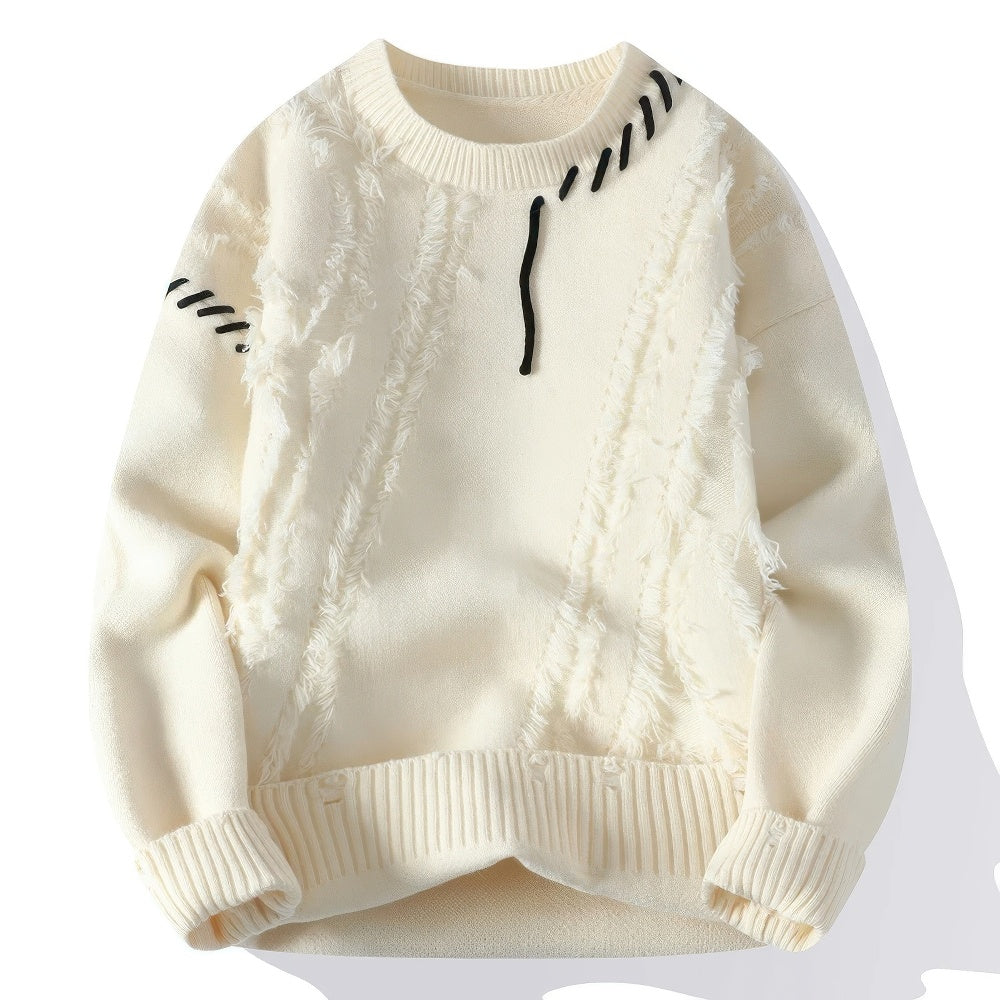 Maglione a collo alto da uomo patchwork - Articoli di moda unici e comodi