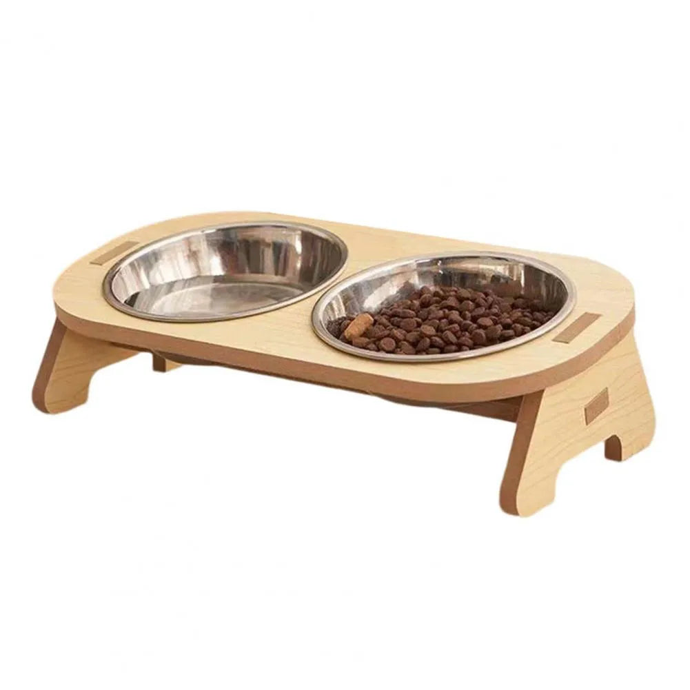 DuoFeast NatureLine – Stilvoller Doppel-Futternapf aus Holz mit Charme