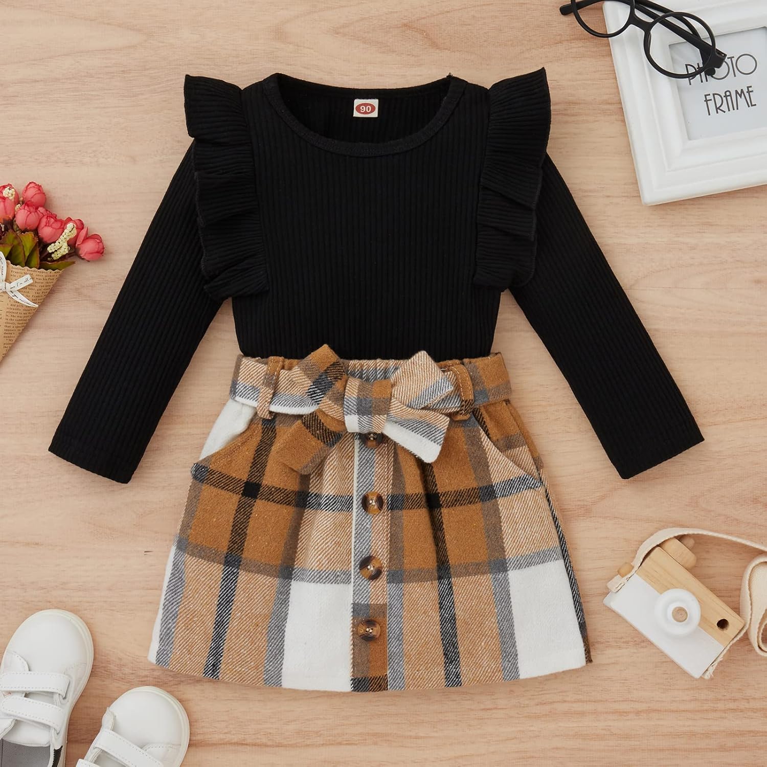 Set Invernale per Bambino - Maglione a Collo Alto e Gonna Lavorati a Maglia