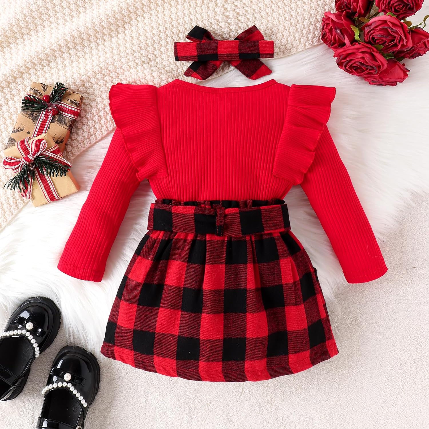 Set Invernale per Bambino - Maglione a Collo Alto e Gonna Lavorati a Maglia