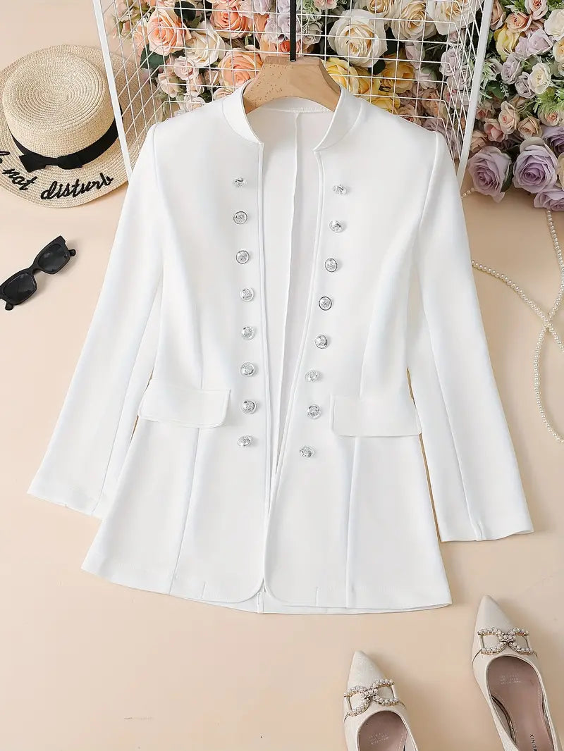 Devako Adelis | Elegante blazer a maniche lunghe con chiusura frontale a bottoni