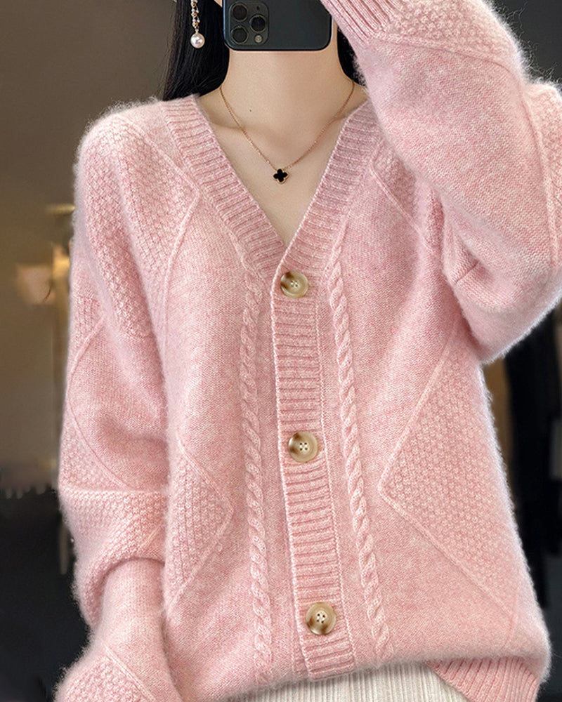 Strickjacke mit geometrischem Rautenmuster - Devi