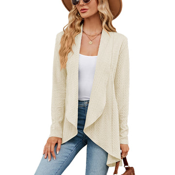 Langärmelige einfarbige Strickjacke - Azlia