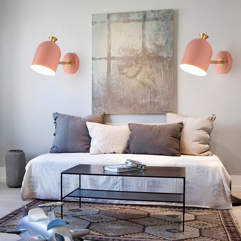 Moderne Macaron-Metall-Zylinder-Wandleuchte mit 1 Licht