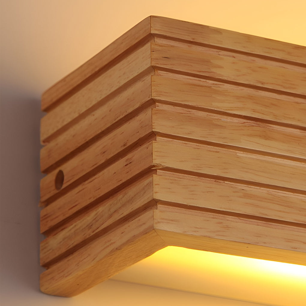 GlowWood - Rechteckige wasserdichte LED-Wandleuchte Nordisch Spiegelbeleuchtung