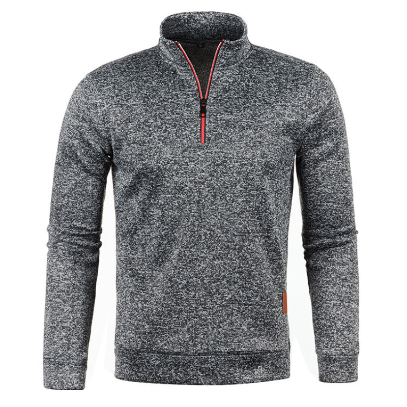 Maglione da uomo in maglia calda con collo a polo