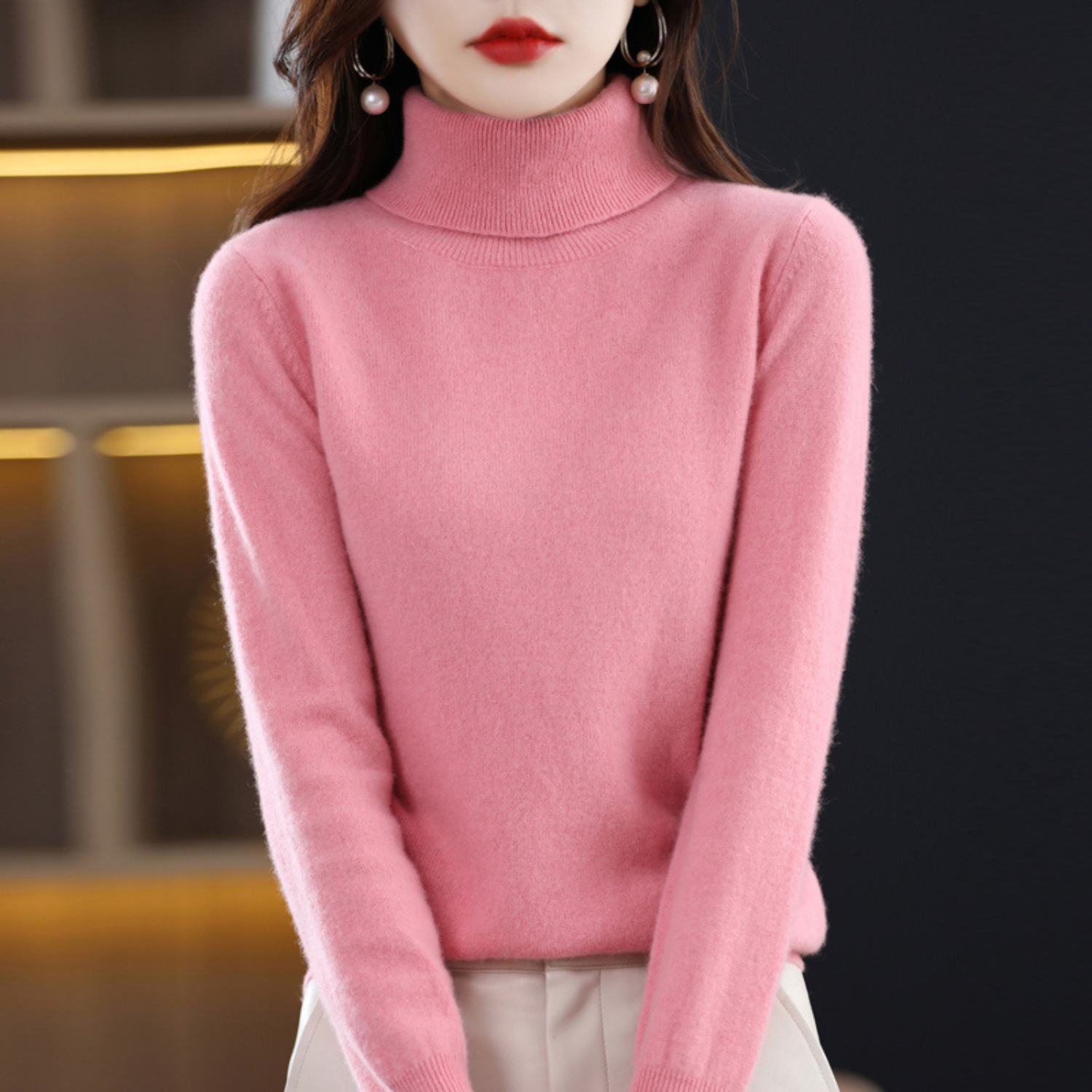 Elena Kaschmir rullekravepullover – luksuriøs, varm & stilfuld