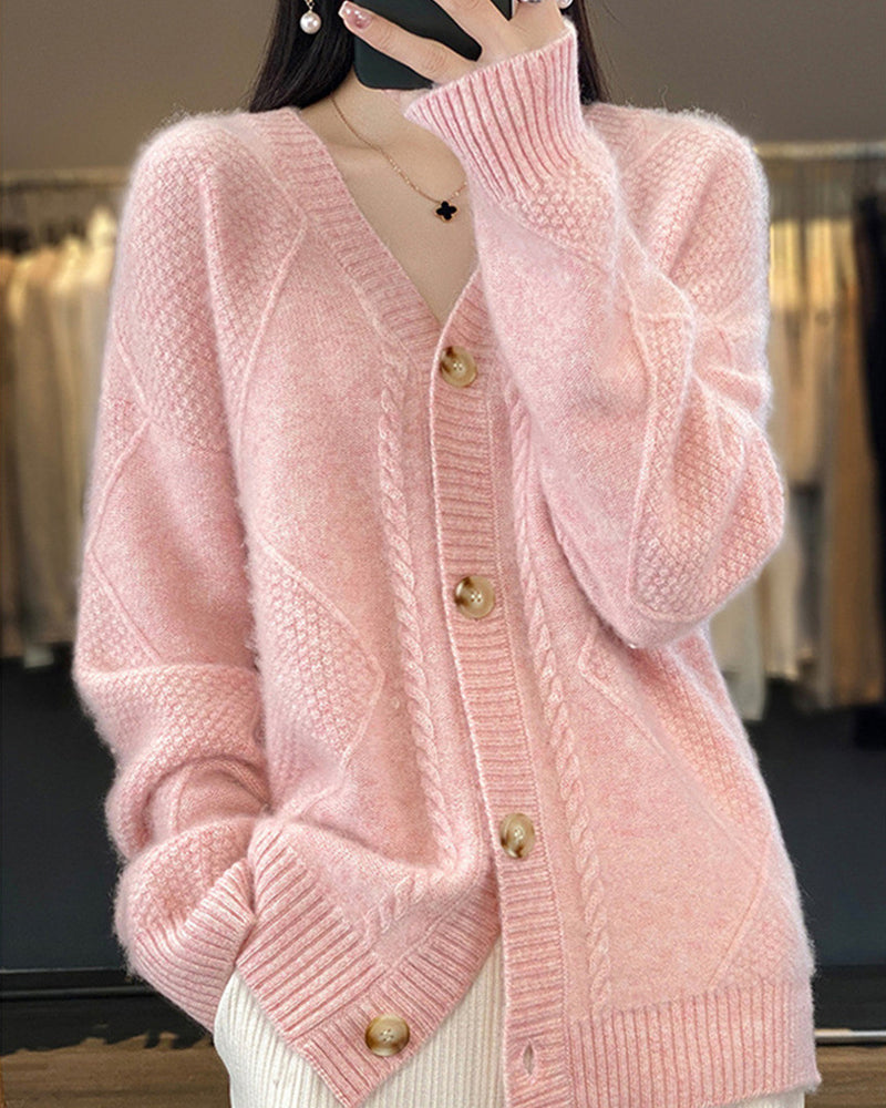 Strickjacke mit geometrischem Rautenmuster - Devi