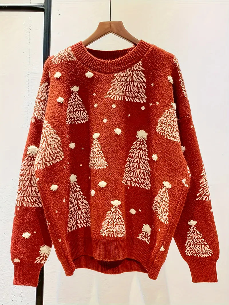 Bea | Pullover med juletræsmønster til et festligt look