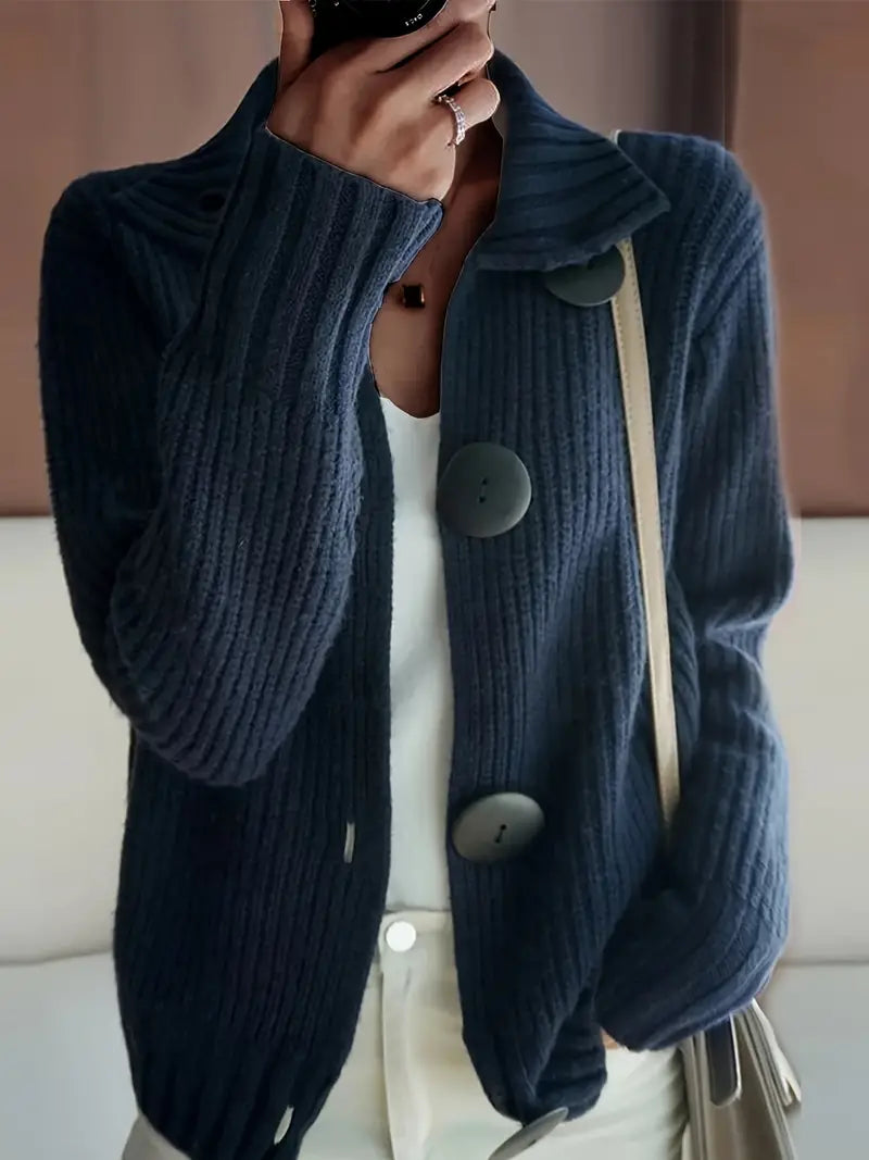 Willey - Gilet vintage en tricot avec col en V et manches longues pour femmes