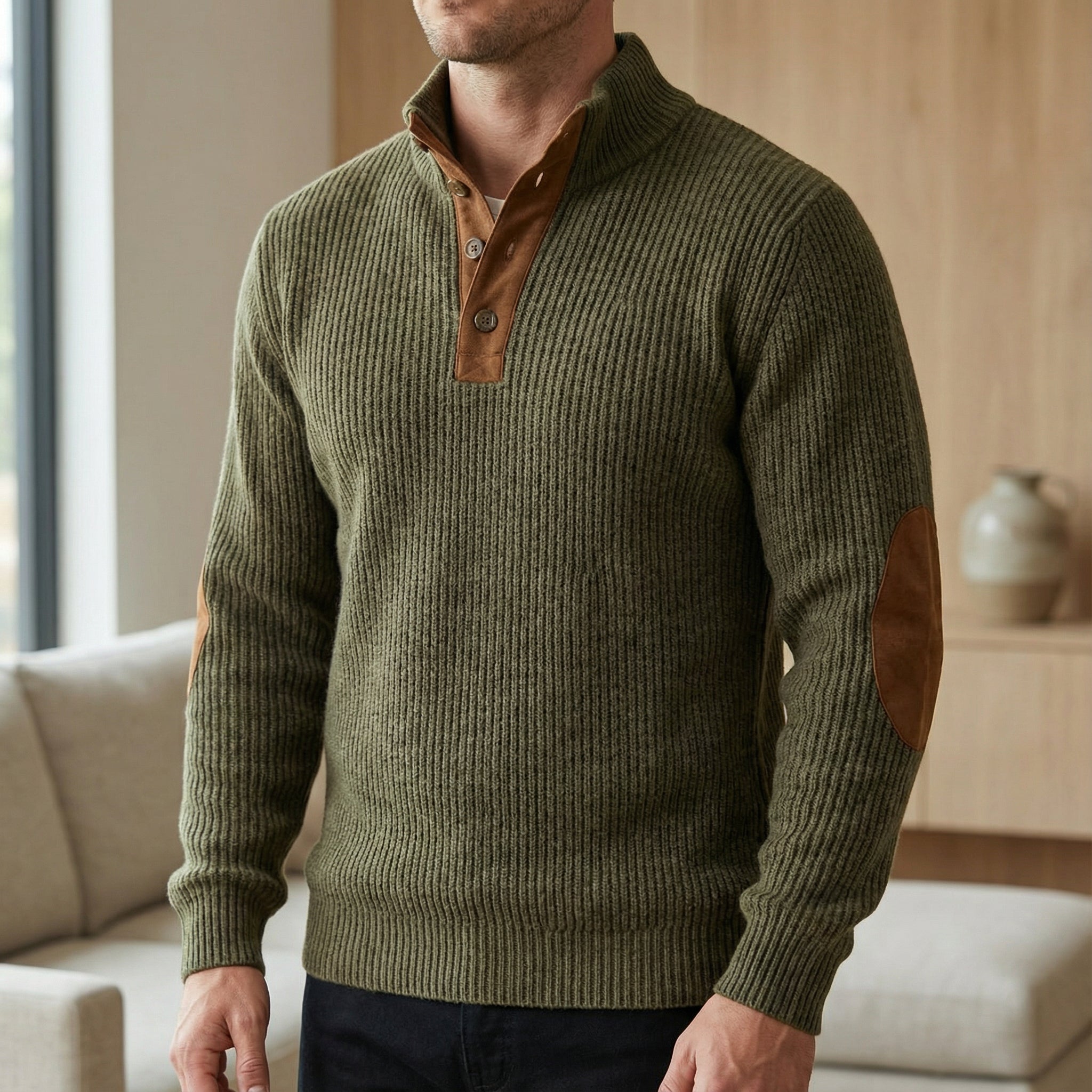 Herren Outdoor Pullover – Strukturierter Strick, Robustes Material & Bequemer Schnitt