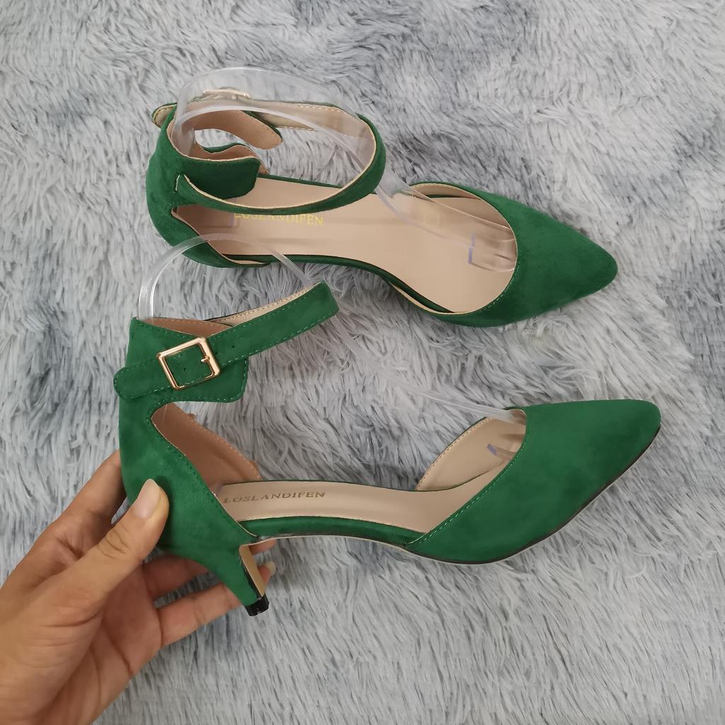 Zavando - Dünne Wildleder High-Heel Sandalen Pumps für Damen