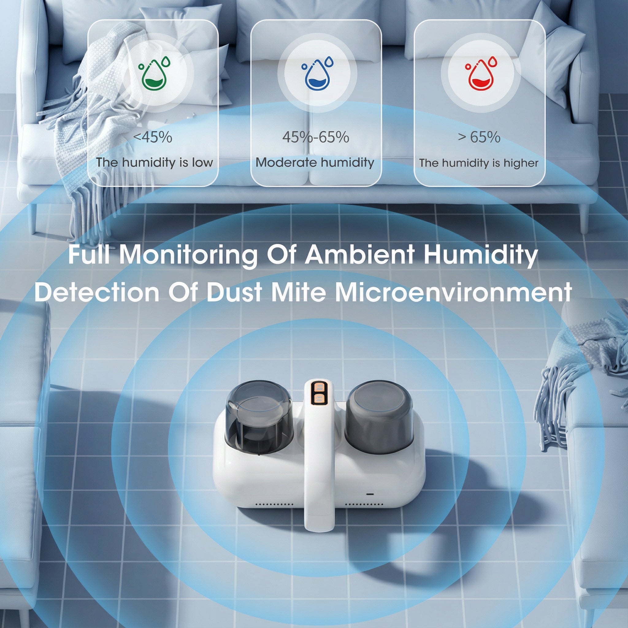 Milbenreiniger mit UV-Licht – Kabellos, HEPA-Filter & Starke Saugleistung