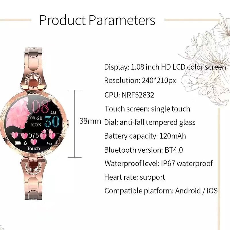 AquaFit – Wasserdichte Smartwatch mit Gesundheits- & Fitnessfunktionen Damen