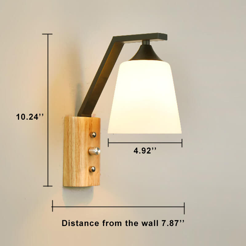Wood Glow - Einfache Wandleuchte mit Holzarm