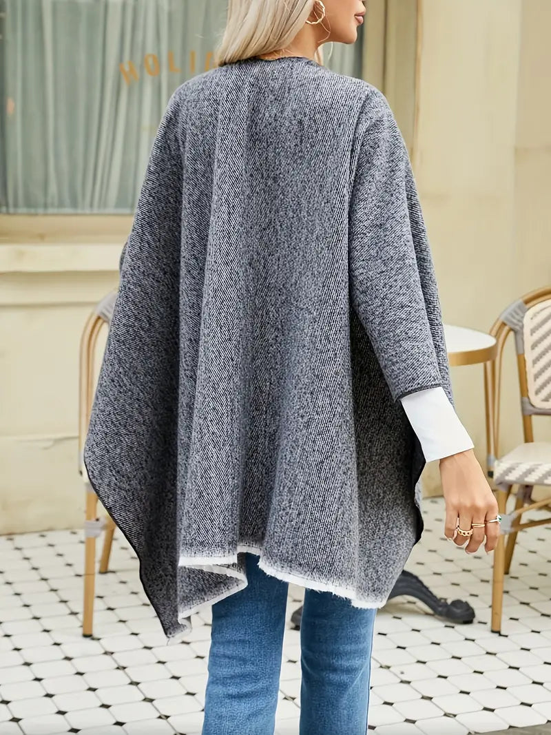 Mia Kaschmir Poncho | Poncho retrò con elegante nastro in 10 colori