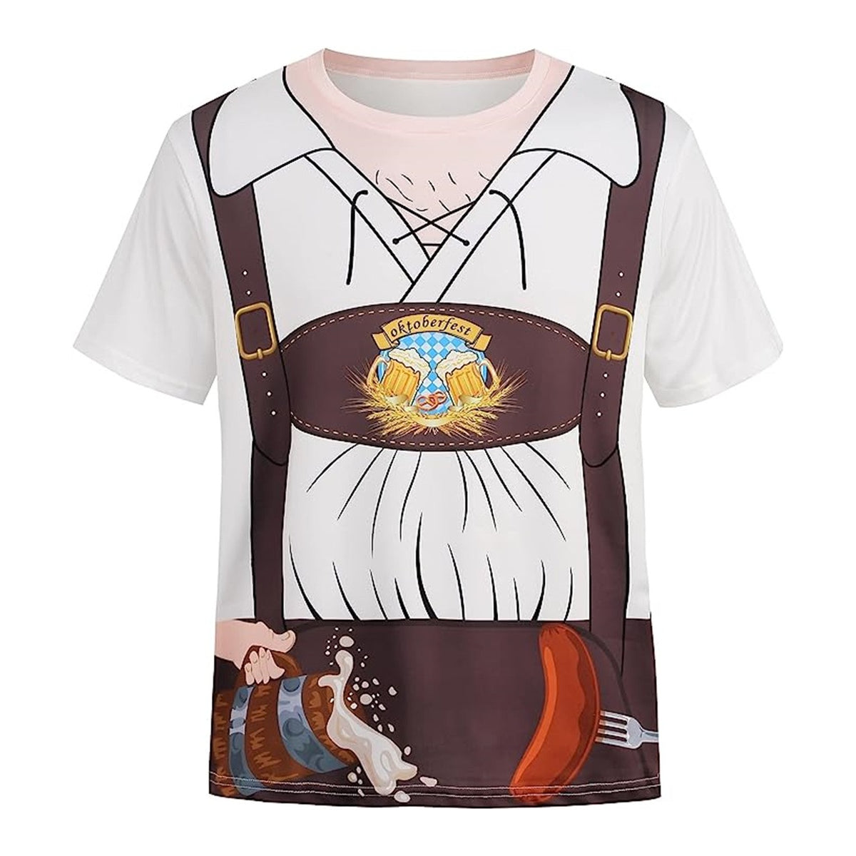 Wiesngaudi – T-Shirt mit Lederhosen-Aufdruck – Dein Spaß-Ticket zur Wiesn
