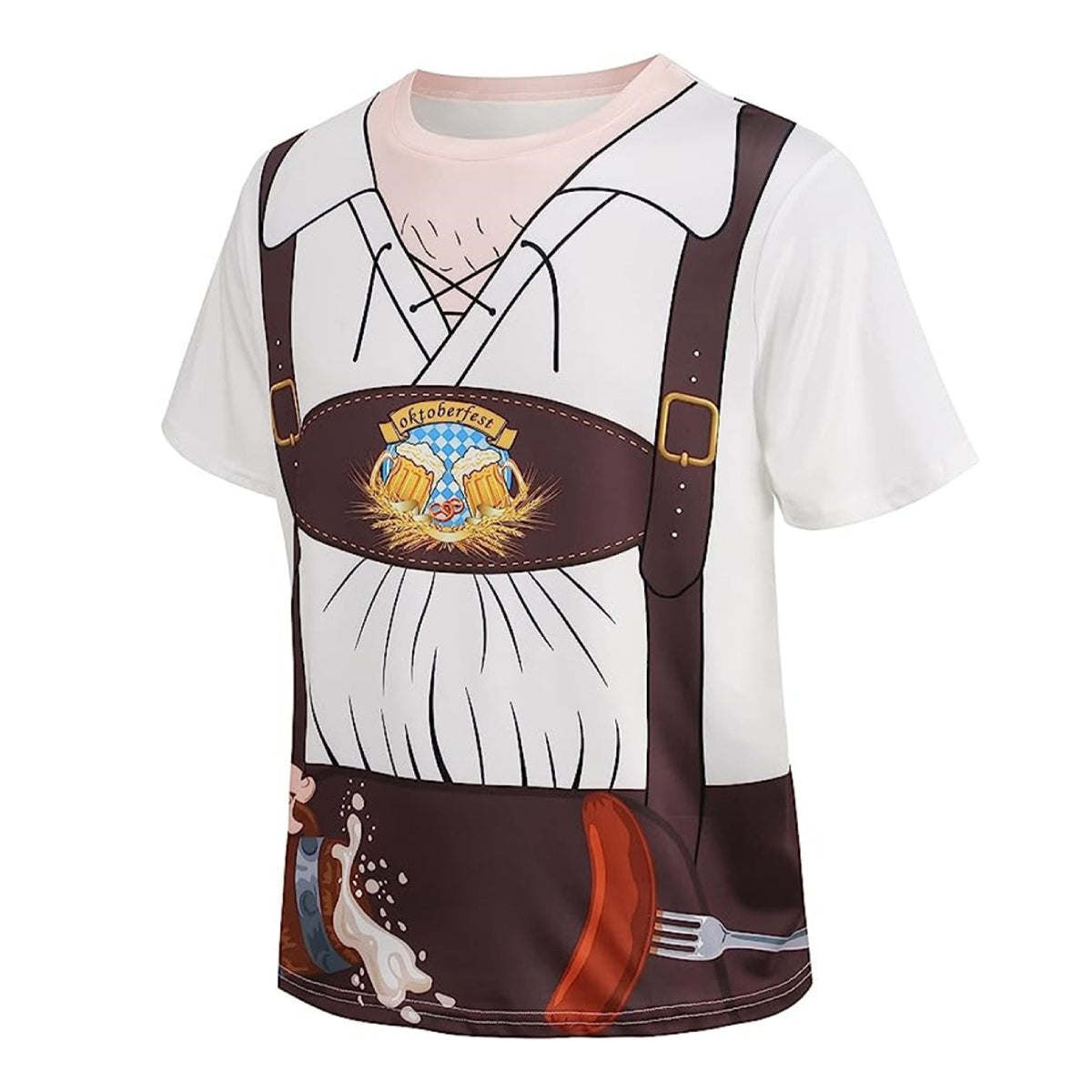 BrauBruder – T-Shirt mit Lederhosen- & Bierbauch-Print