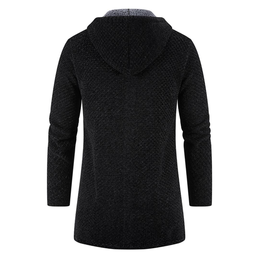 Stylische lange Strickjacke mit Kapuze für Männer - Pablo