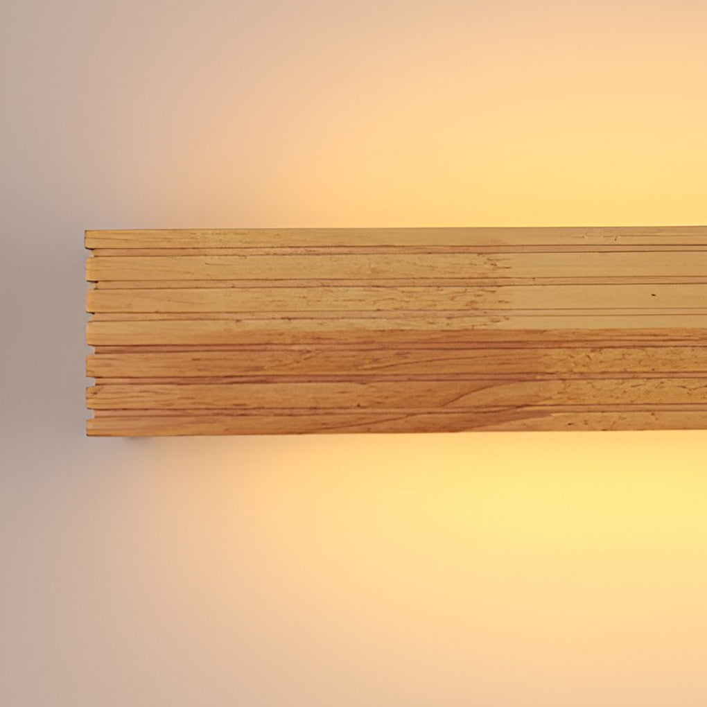 GlowWood - Rechteckige wasserdichte LED-Wandleuchte Nordisch Spiegelbeleuchtung