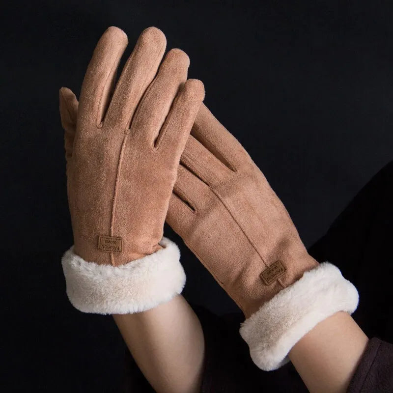 Warme Wildleder-Damenhandschuhe - VelvTouch