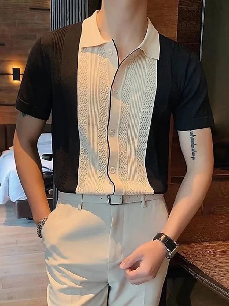 Herren Poloshirt Fashion Gestrickt Gestreift - Mathias