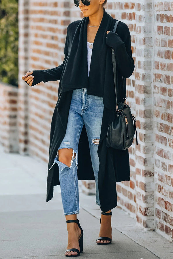 Wendi Cardigan - Elegant strikket cardigan med krave til kvinder