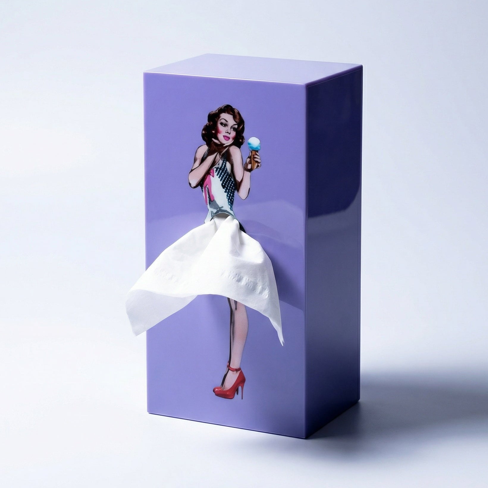 Scatola per fazzoletti danzante – gonna mobile, design decorativo e custodia leggera