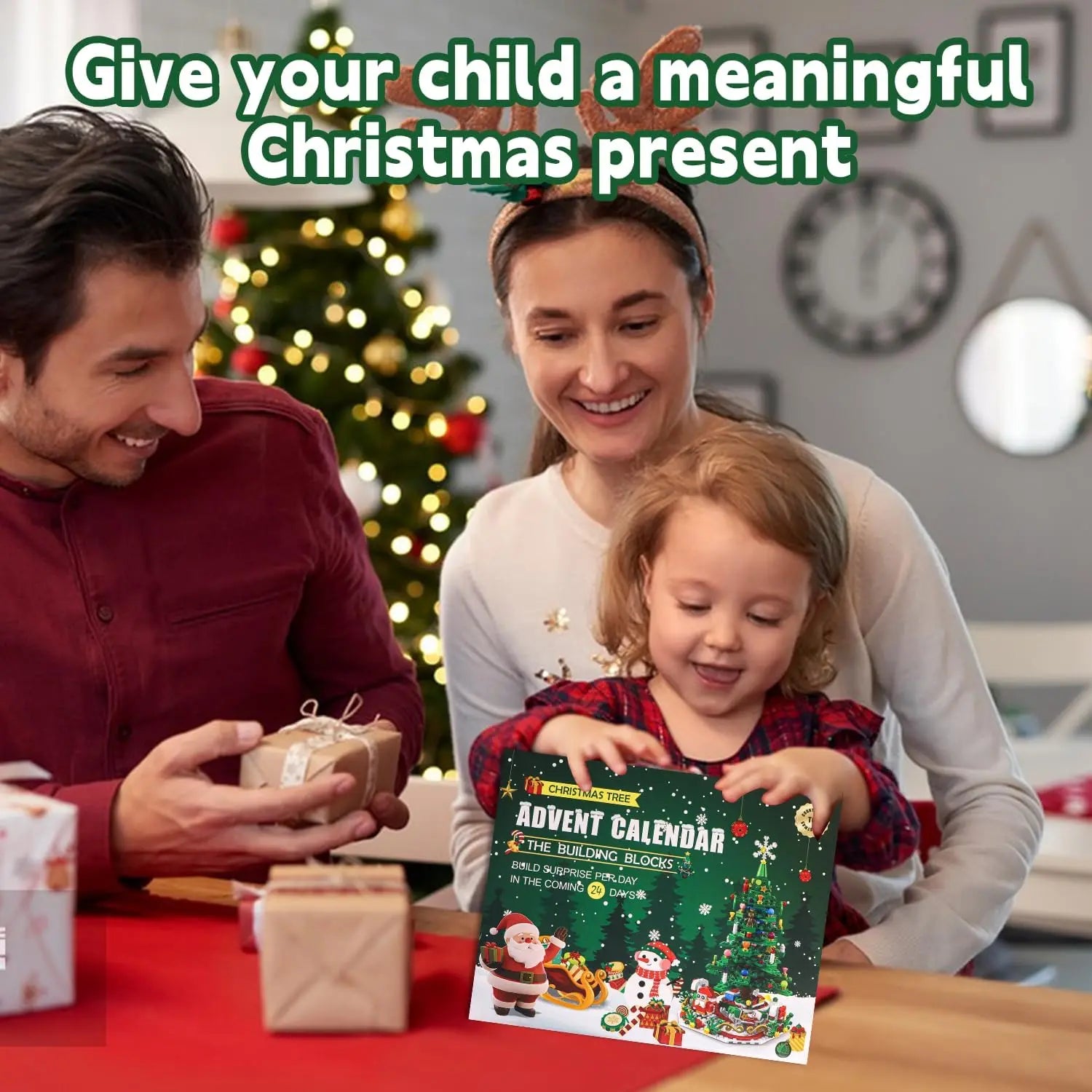 Lumibrix Adventskalender für Kinder – 24 Überraschungen mit LED-Beleuchtung & Bunter Weihnachtsbaum aus Bausteinen