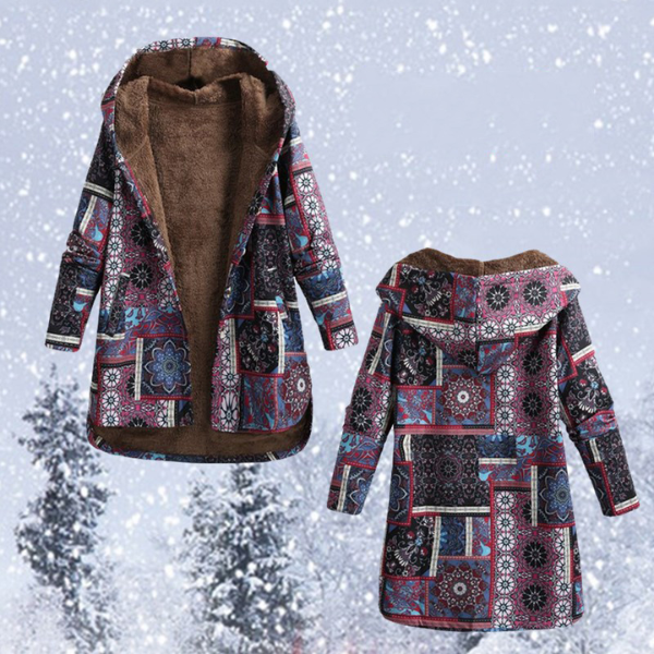 Marcella - cappotto invernale bohémien con stampa floreale