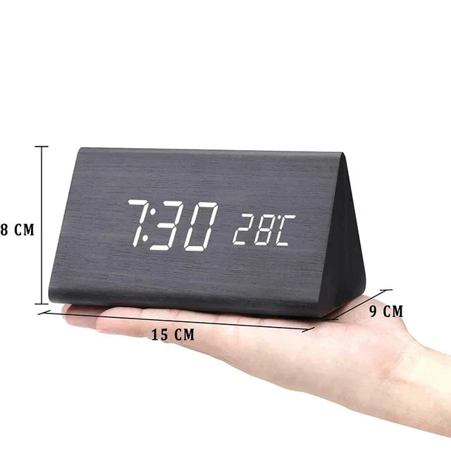 WoodWatch Wecker - LED-Anzeige mit Sprachsteuerung und Design in Holzoptik
