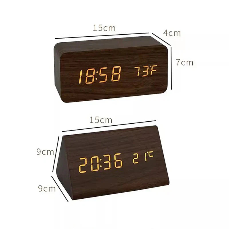 WoodWatch Wecker - LED-Anzeige mit Sprachsteuerung und Design in Holzoptik