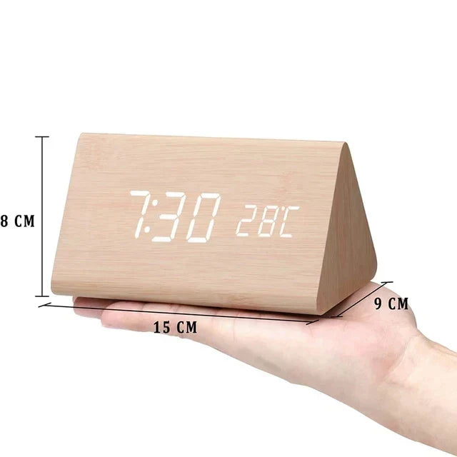 WoodWatch Wecker - LED-Anzeige mit Sprachsteuerung und Design in Holzoptik