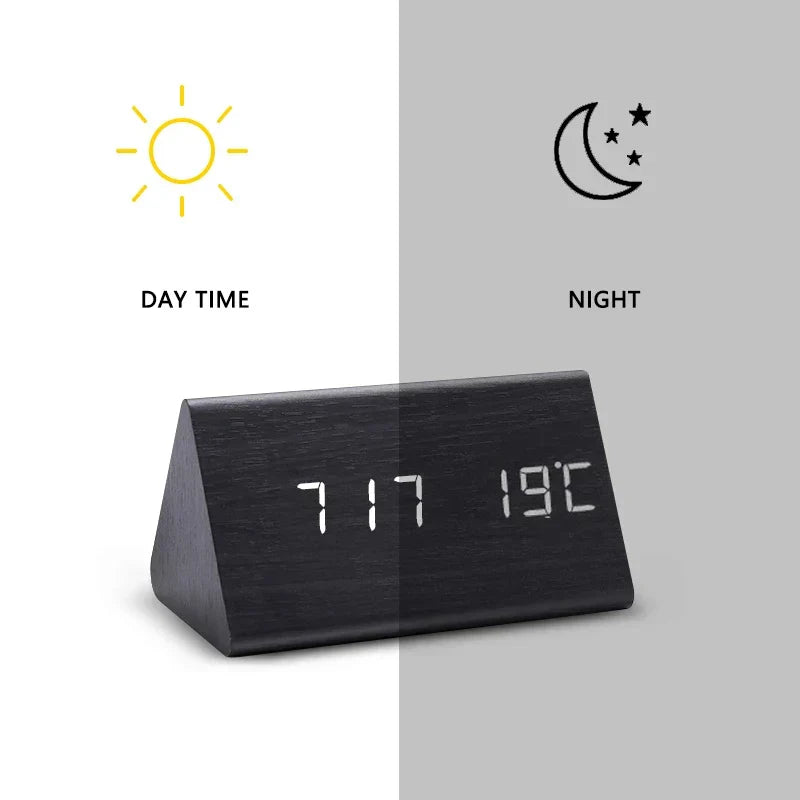 WoodWatch Wecker - LED-Anzeige mit Sprachsteuerung und Design in Holzoptik
